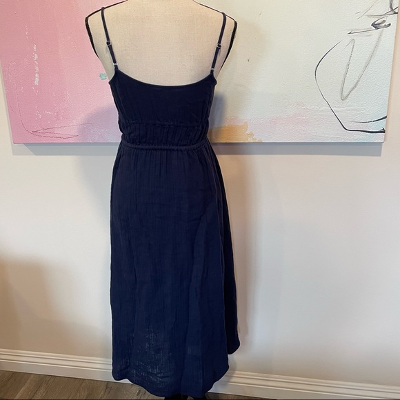 Paris Atelier & Other Stories Women’s Strappy Midi Dress Navy Blue Sz 0. - Picture 5 of 8